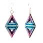 african chevron wood earrings