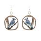 blue jay wood earrings
