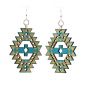 aqua marine navajo wood earrings