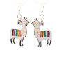 llama wood earrings