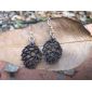 brown pine cone wood  earrings