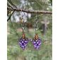 corkscrew grape vine wood earrings