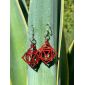 cherry red muladhara chakra earrings