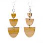 990 stacked half stone bamboo earrings