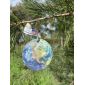 100% recycled office paper mapped earth ornament