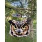 honed owl wood ornament