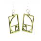 Lime golden ratio blossom wood earrings