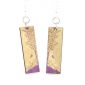 purple nature window wood earrings