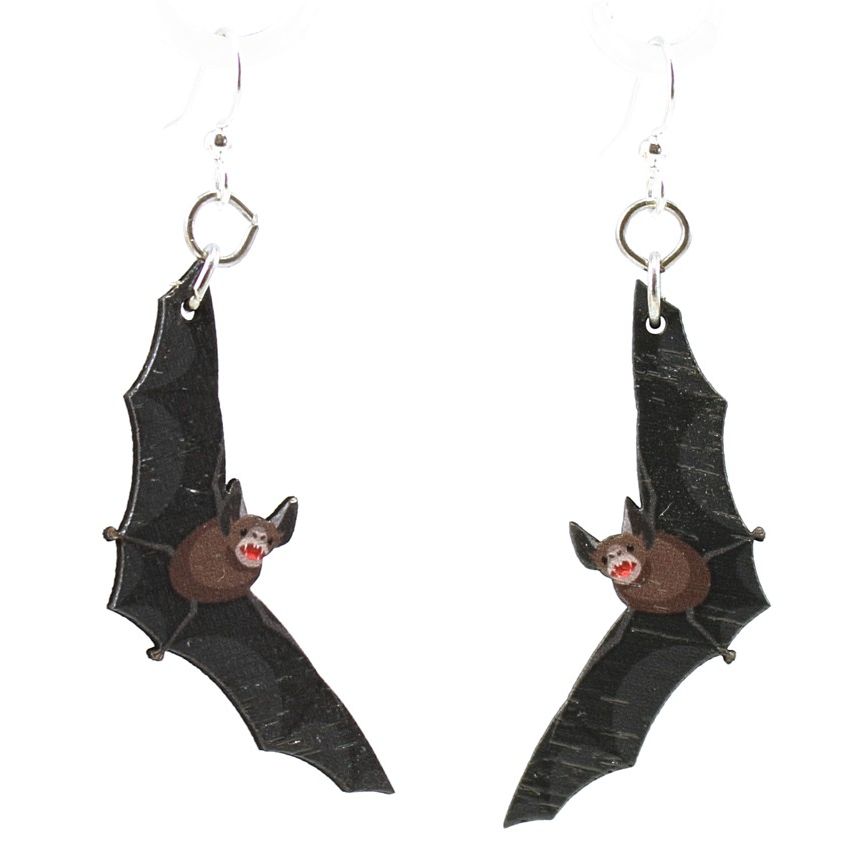 Rainbow Bat Triangle Spooky Earrings