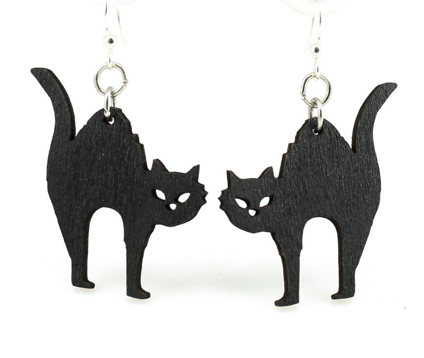 Cat Lover Gift Cat Stud Earrings Stud Earrings Cat Lover Wood Studs Wood Earrings Cat Jewelry Cat Earrings